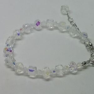 Clear Multicolor Reflective Crystal Bracelet
